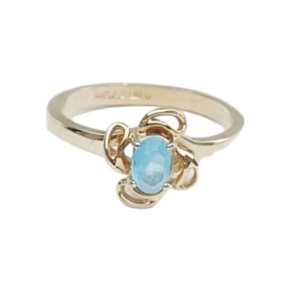 14K GE ESPO (Joseph Esposito) Gold Aquamarine Ring - Picture 1 of 9